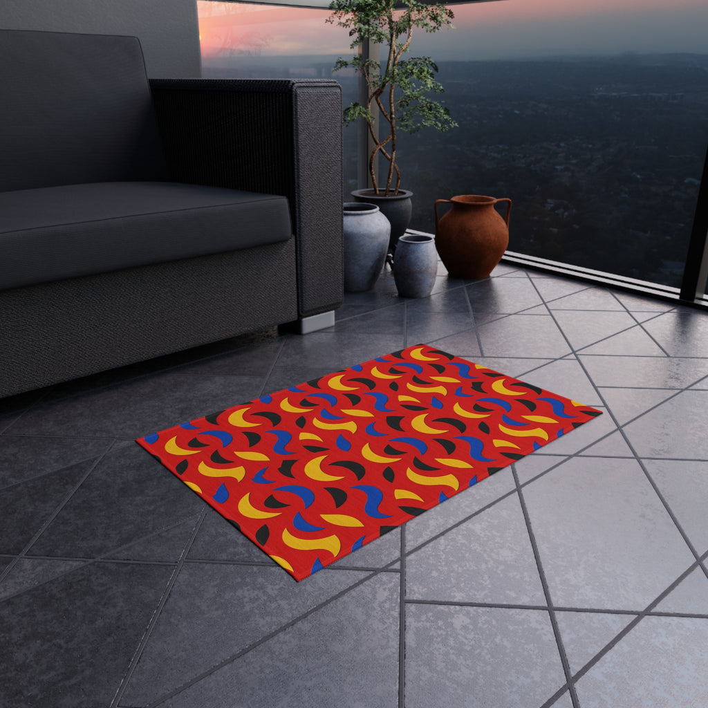 Swoosh Cutouts Outdoor Rug – Cut-Paper Abstract Pattern