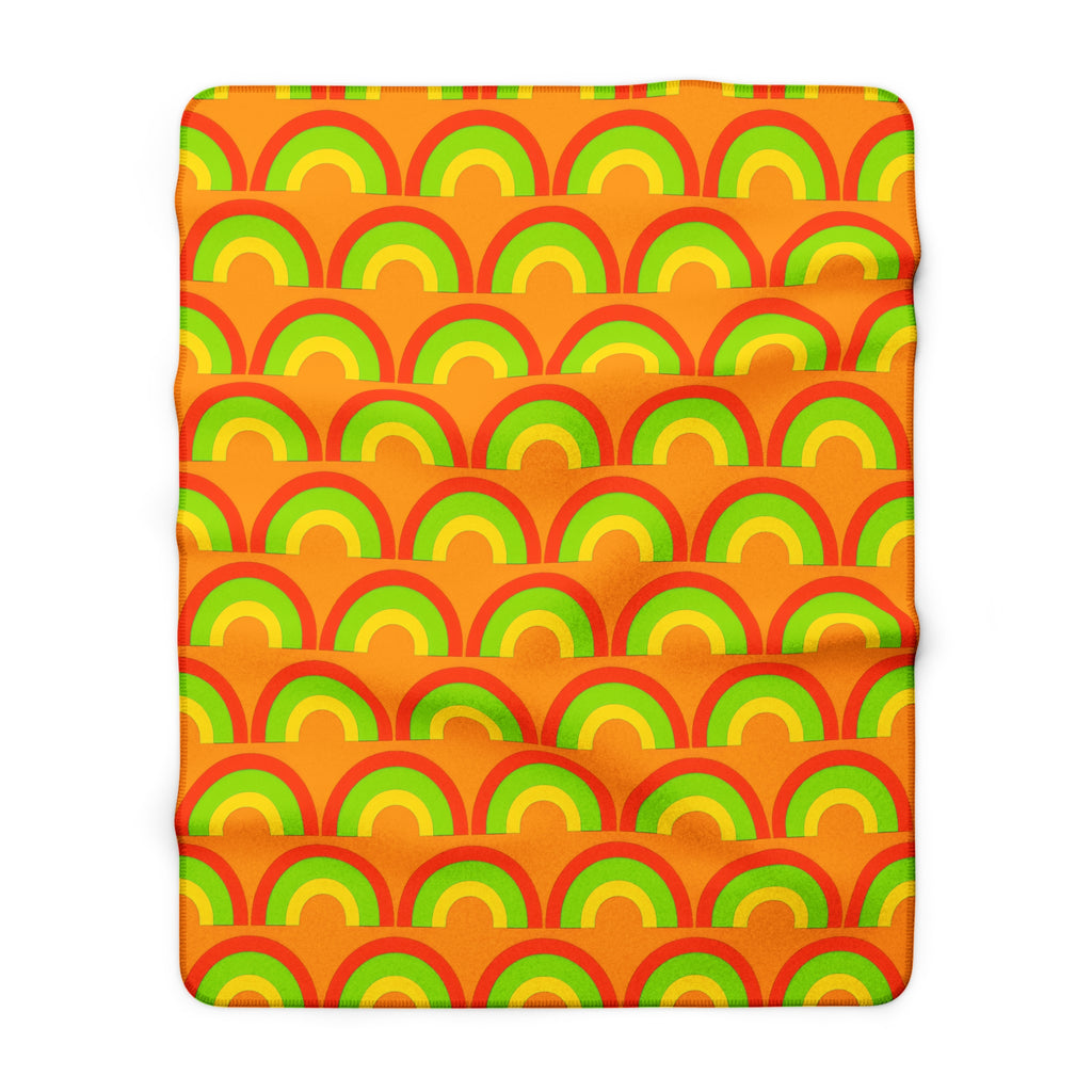 Chromatic Scallop Ripple Sherpa Fleece Blanket – Hot Citrus
