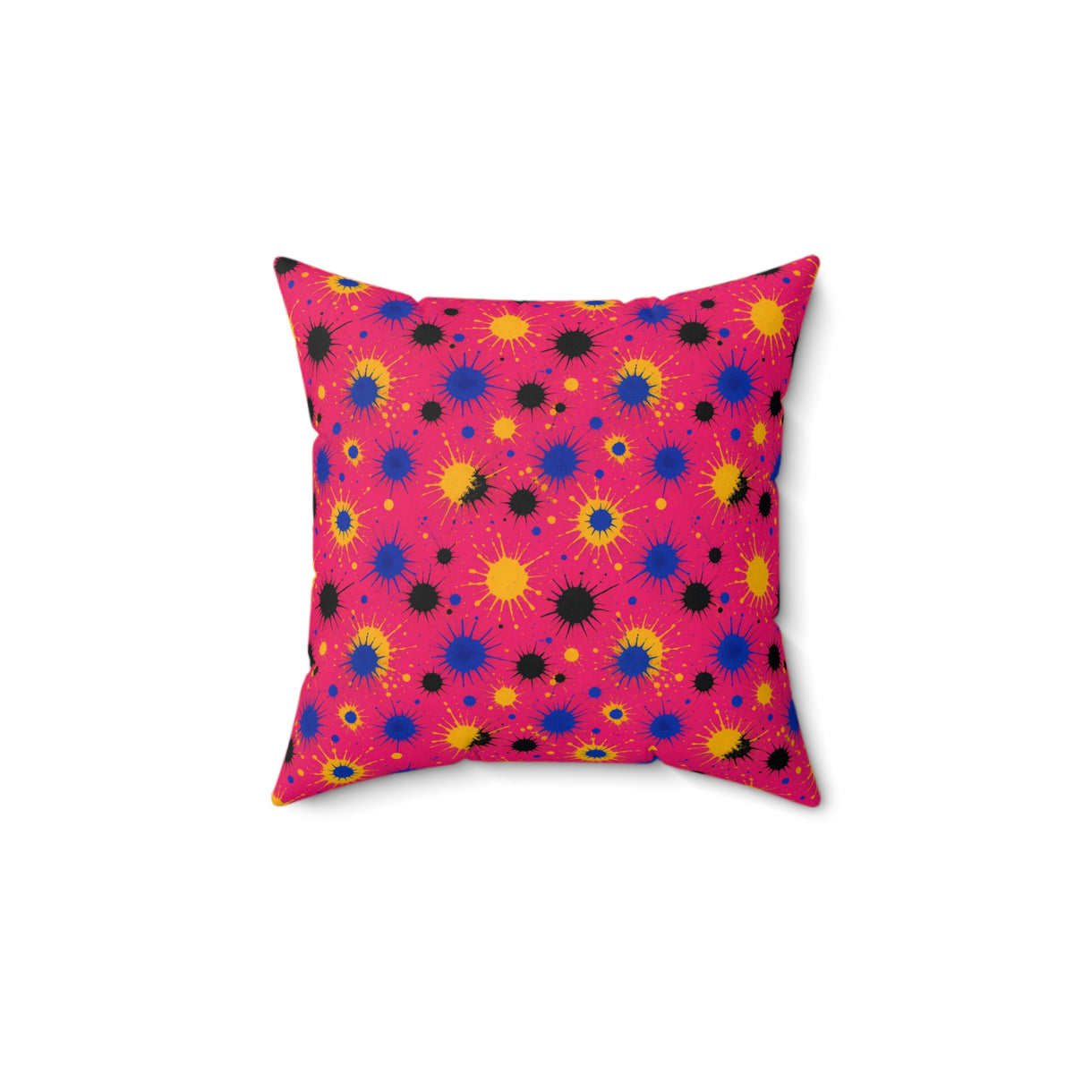 Pink Ground Splash Faux Suede Cushion – Ink Splash Pattern