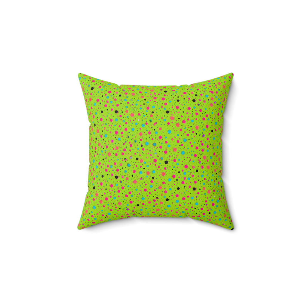 Confetti Spatter Faux Suede Cushion – Tropical Punch