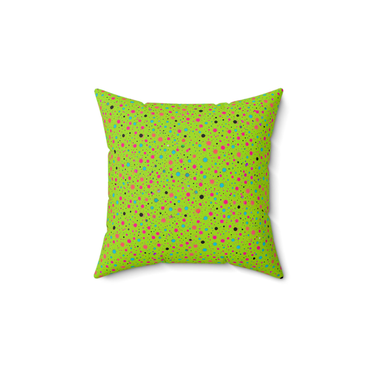 Confetti Spatter Faux Suede Cushion – Tropical Punch