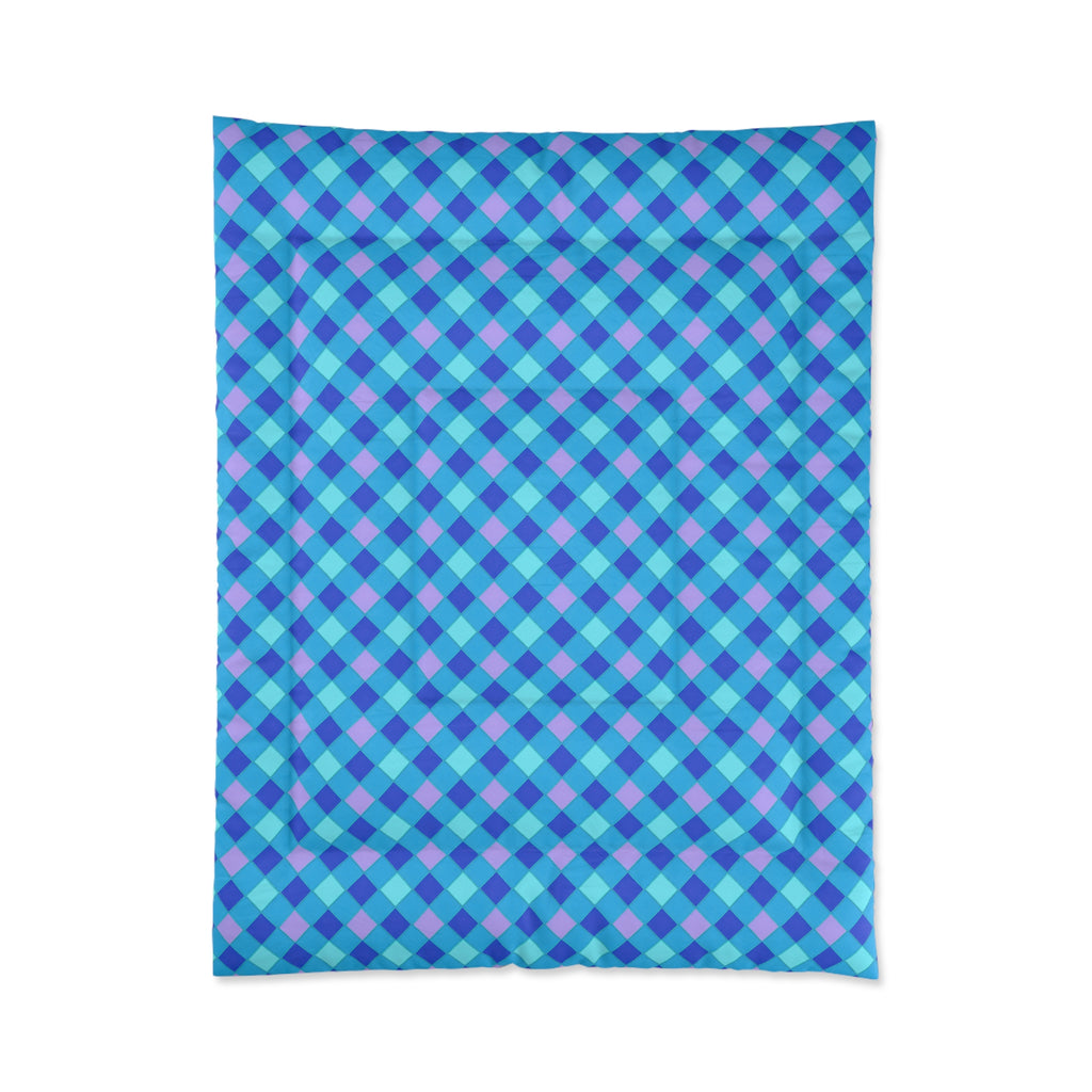 Jewel Harlequin Check Comforter – Ice Jewel
