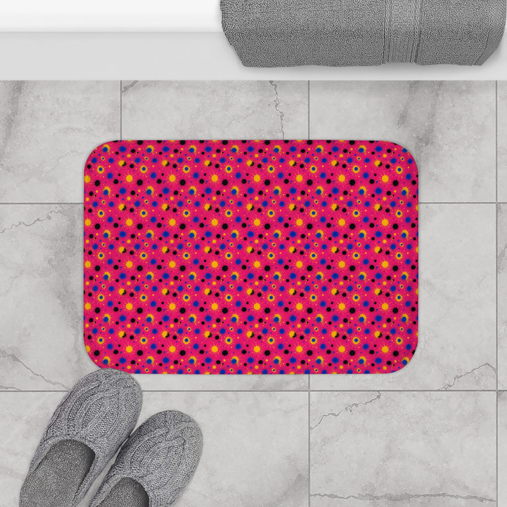 Pink Ground Splash Bath Mat – Ink Splash Pattern