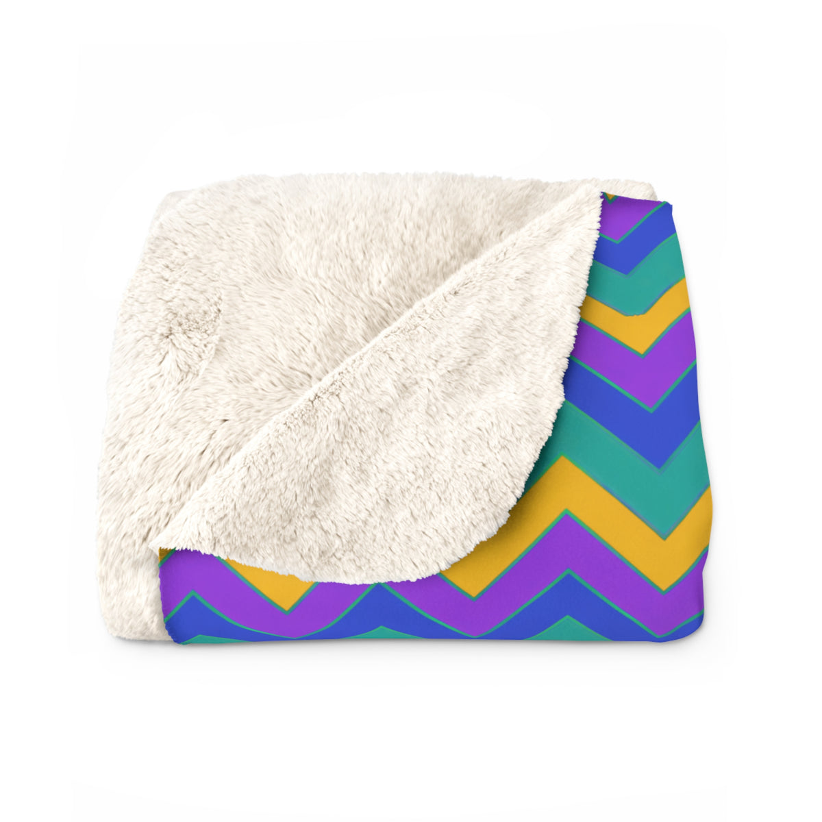 Jewel Chevron Bands Sherpa Fleece Blanket – Peacock Jewel