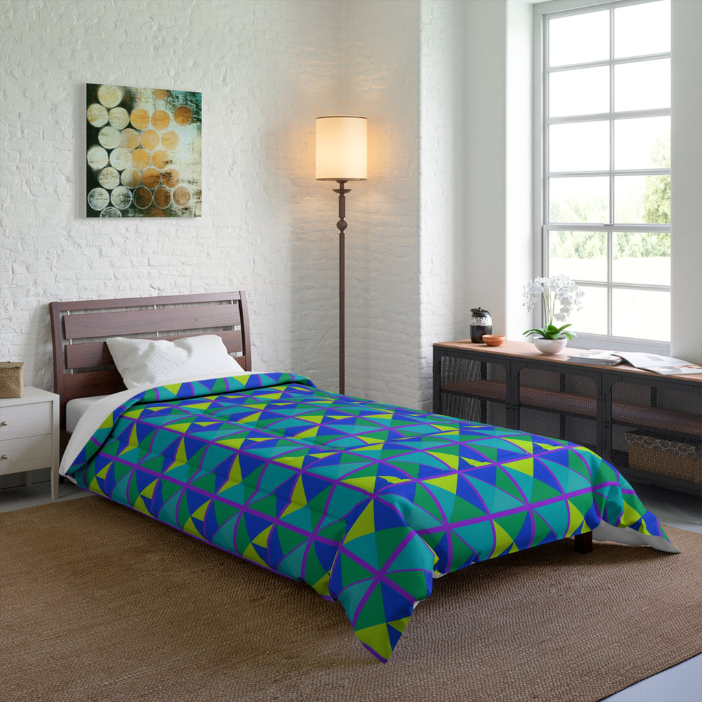 Split Square Fiesta Comforter – Peacock Jewel