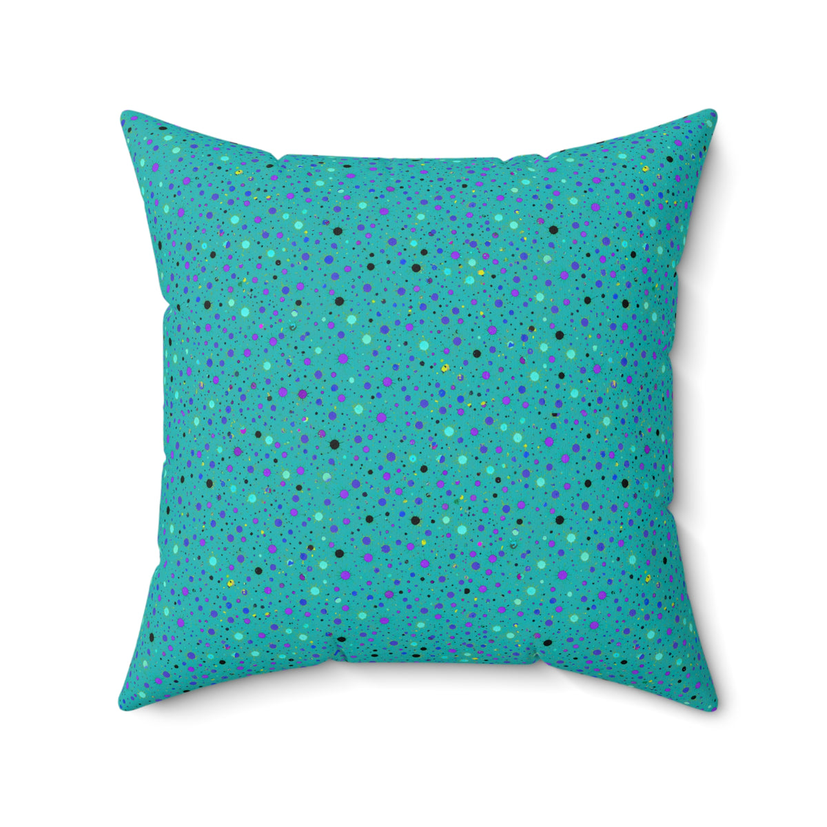 Confetti Spatter Faux Suede Cushion – Peacock Jewel