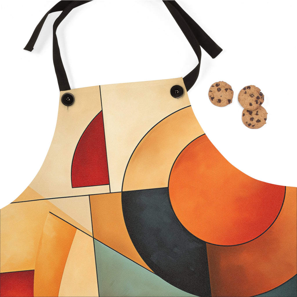 Bauhaus Moon Blocks Apron – Mid-Century Geometric Art