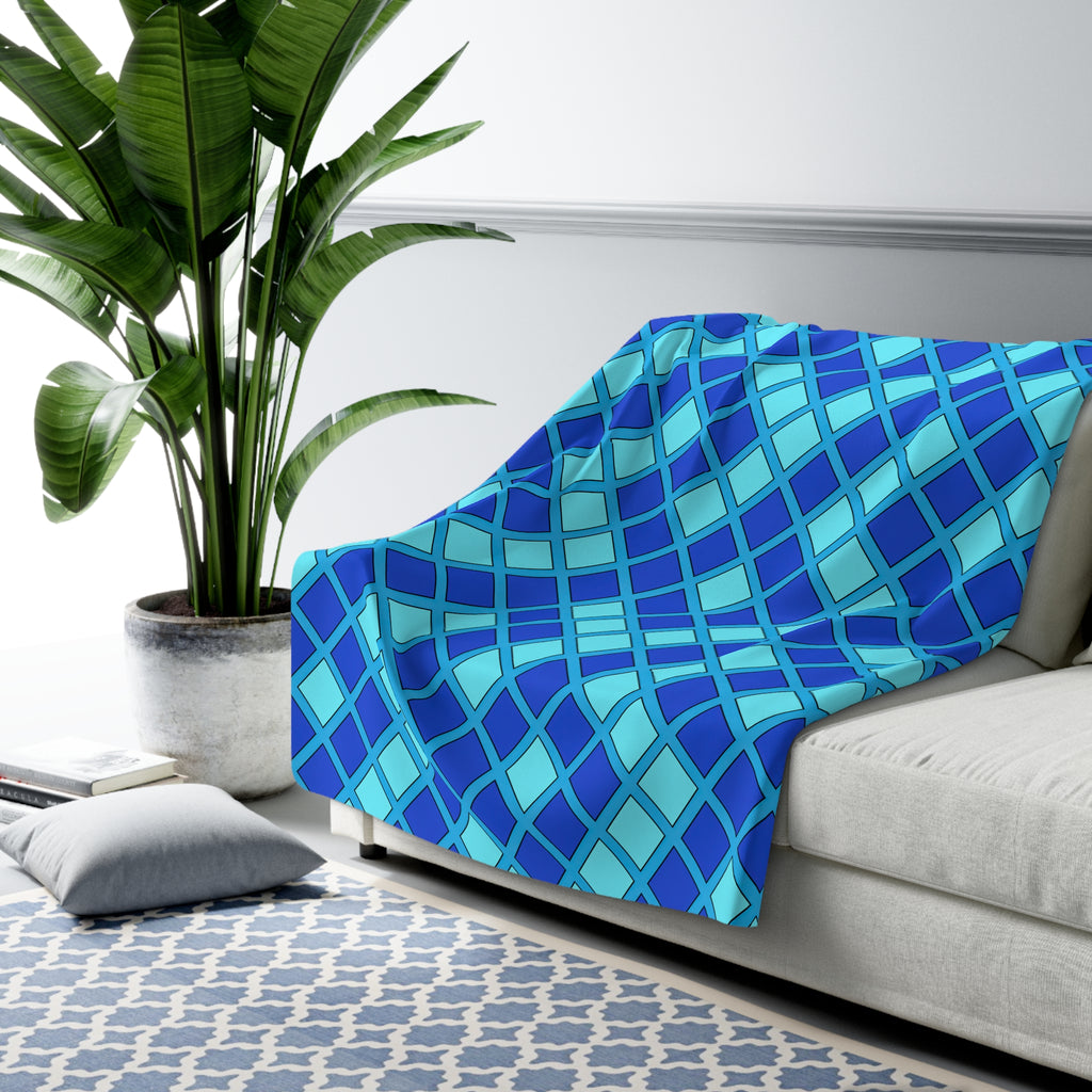 Harlequin Gold Grid Sherpa Fleece Blanket – Ice Jewel