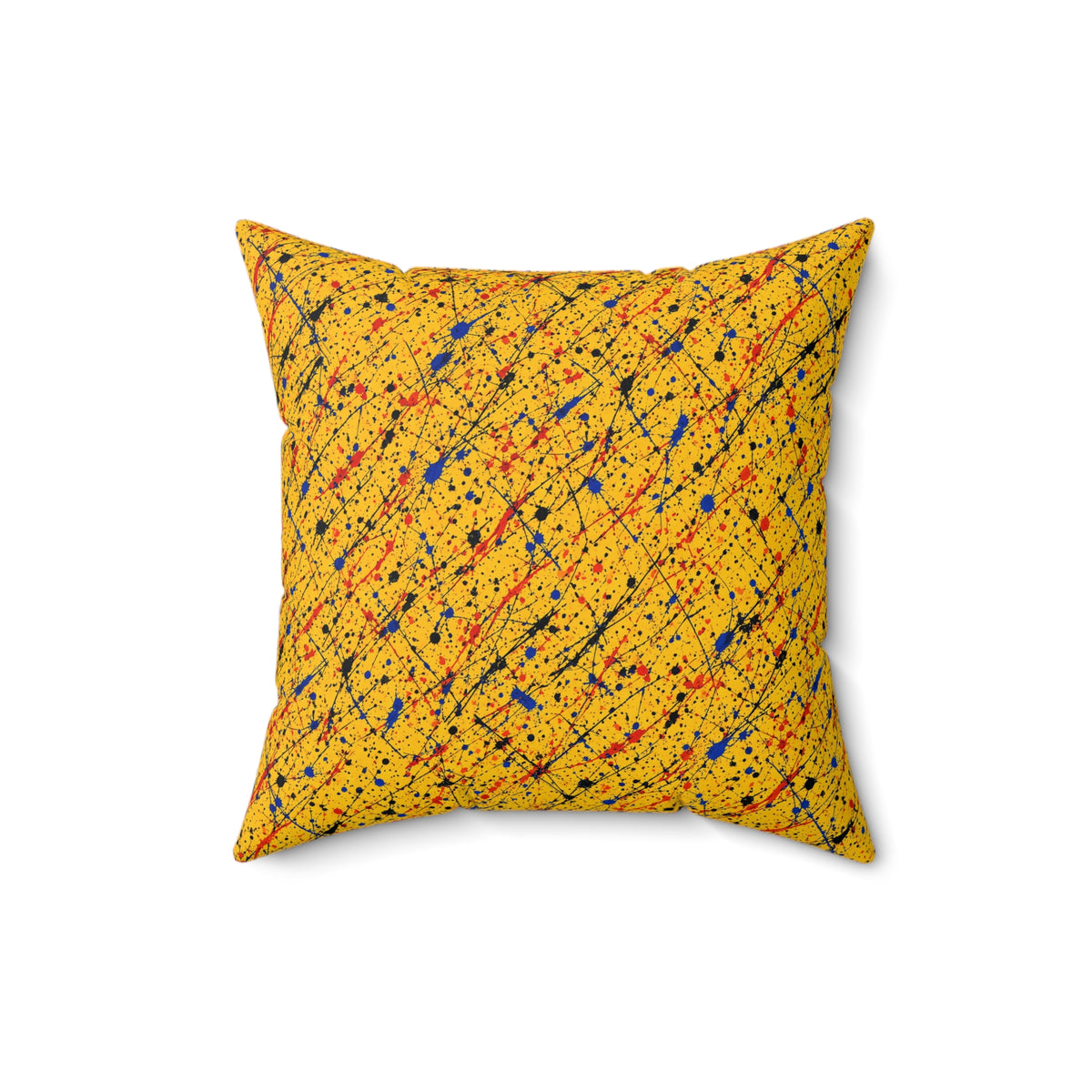 Flick Lines Faux Suede Cushion – Action-Painting Abstract Pattern