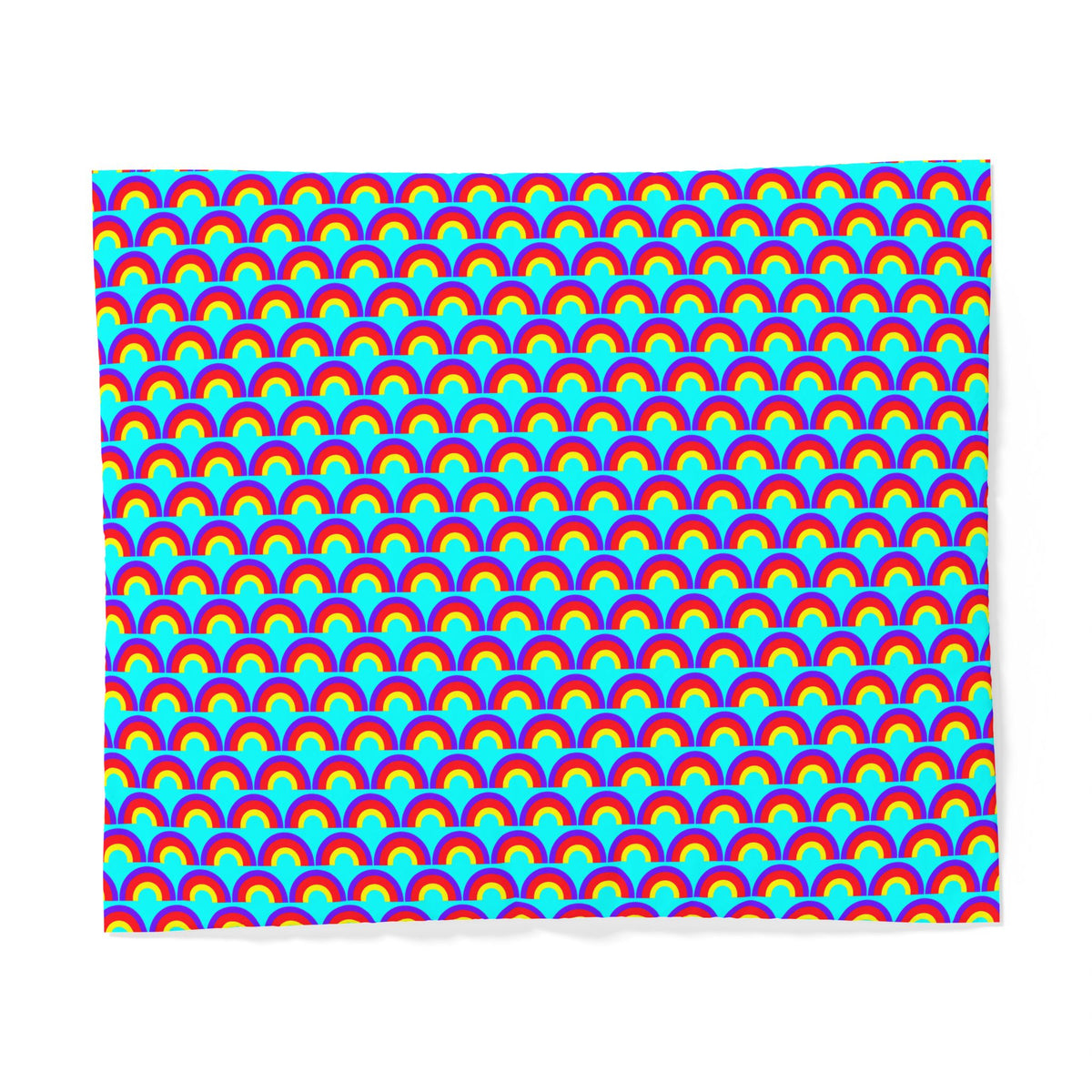 Chromatic Scallop Ripple Cotton Duvet Cover – Op-Art Scallops Pattern