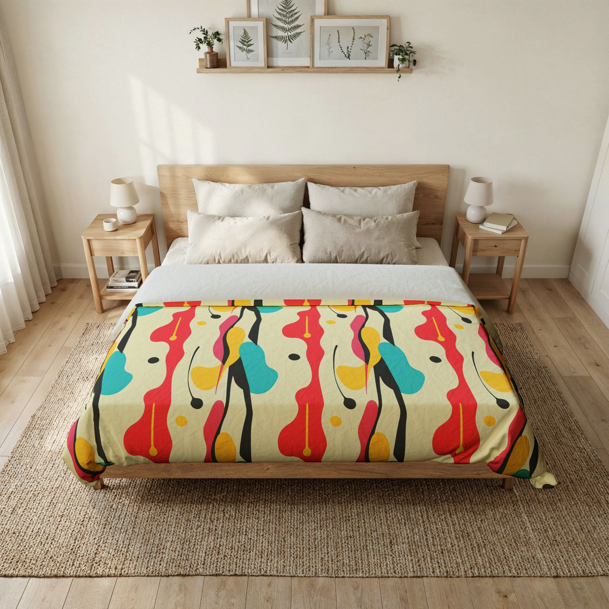 Cut-Out Blobs Cotton Duvet Cover – Mid-Century Cut-Out Pattern