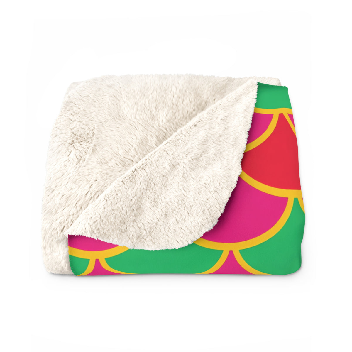 Big Jewel Scales II Sherpa Fleece Blanket – Scale Geometric Pattern