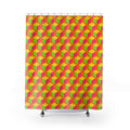 Giant Faceted Cubes II Shower Curtain – Hot Citrus Festive
