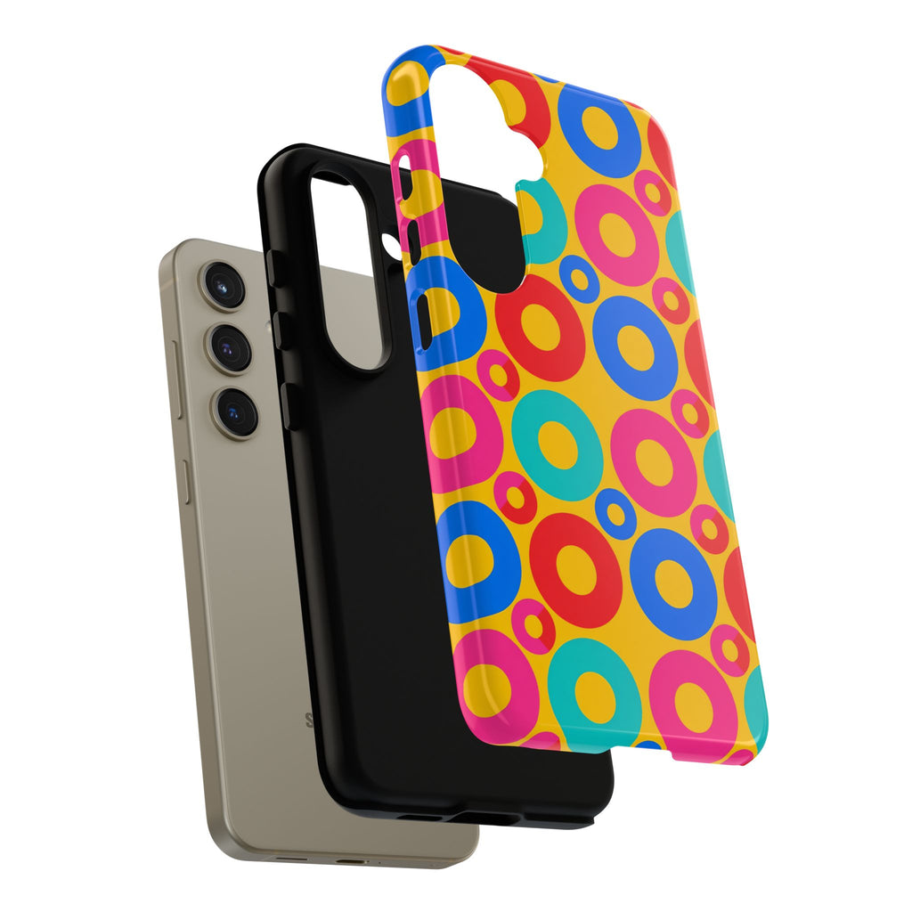 Big Ring Blocks Tough Phone Case – Geometric Blocks Pattern