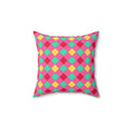 Jewel Harlequin Check Faux Suede Cushion – Candy Christmas