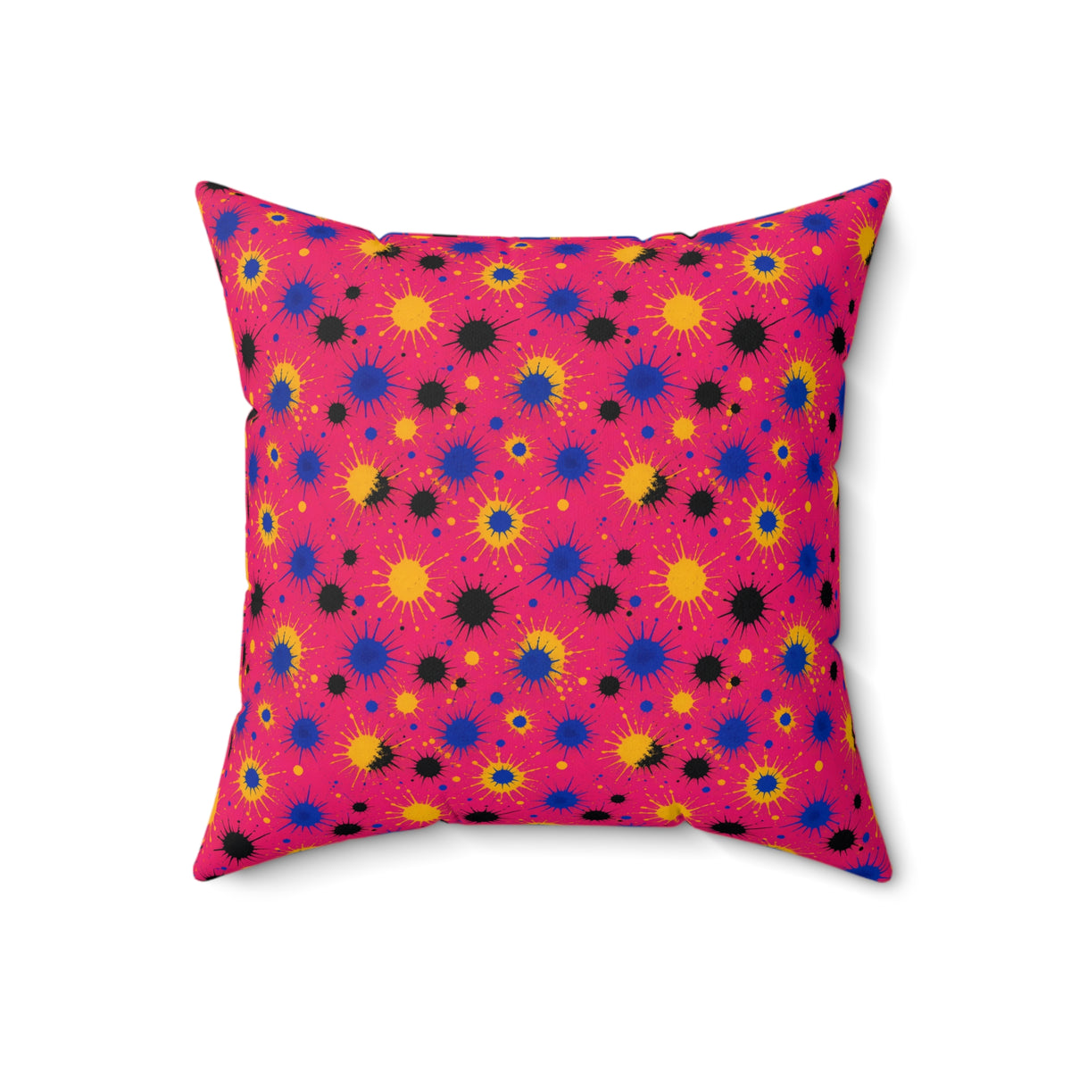 Pink Ground Splash Faux Suede Cushion – Ink Splash Pattern