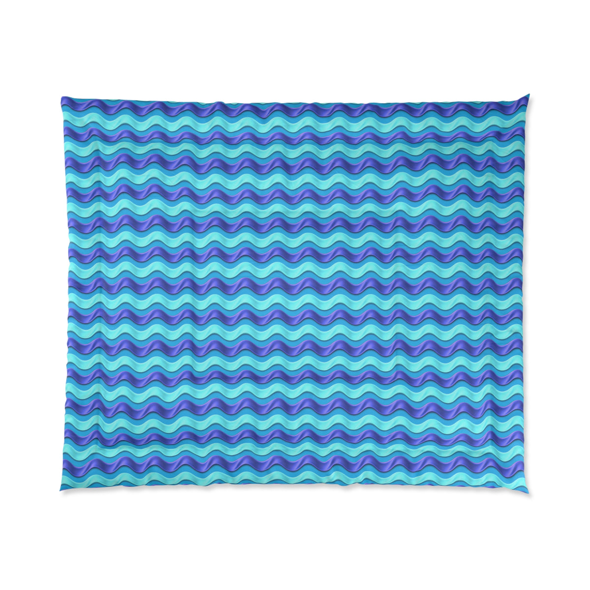 Satin Wave Bands Comforter – Ice Jewel