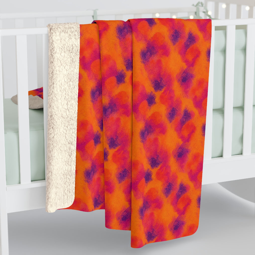 Granulated Colour Pools Sherpa Fleece Blanket – Watercolour Bleed Pattern