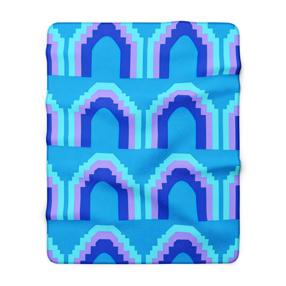 Grand Stepped Arches Sherpa Fleece Blanket – Ice Jewel