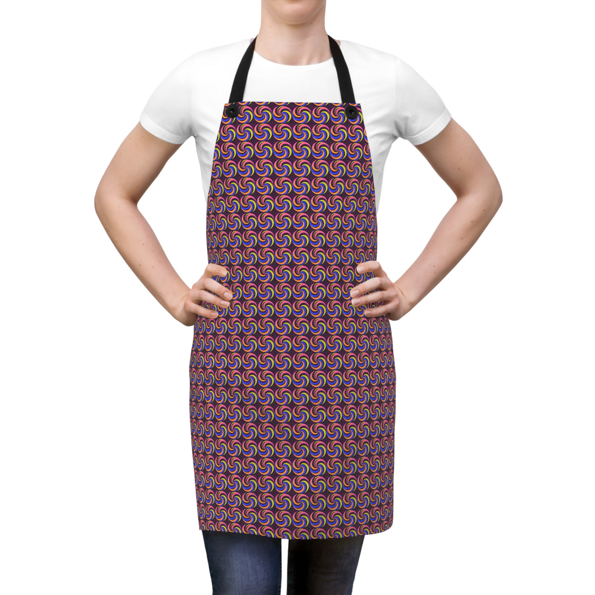 Spiral Stripe Swirls Apron – Psychedelic Op-Art Pattern