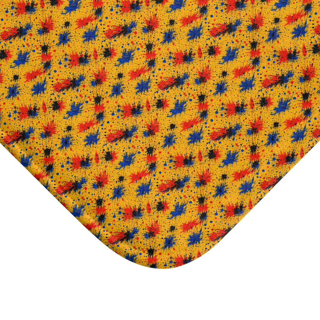 Dragged Smears Bath Mat – Action-Painting Abstract Pattern