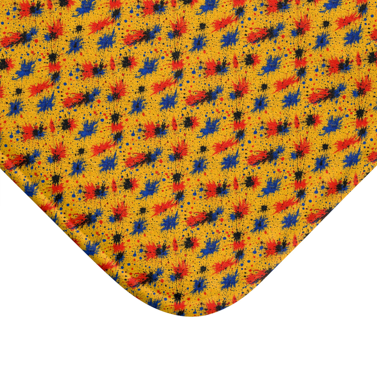 Dragged Smears Bath Mat – Action-Painting Abstract Pattern