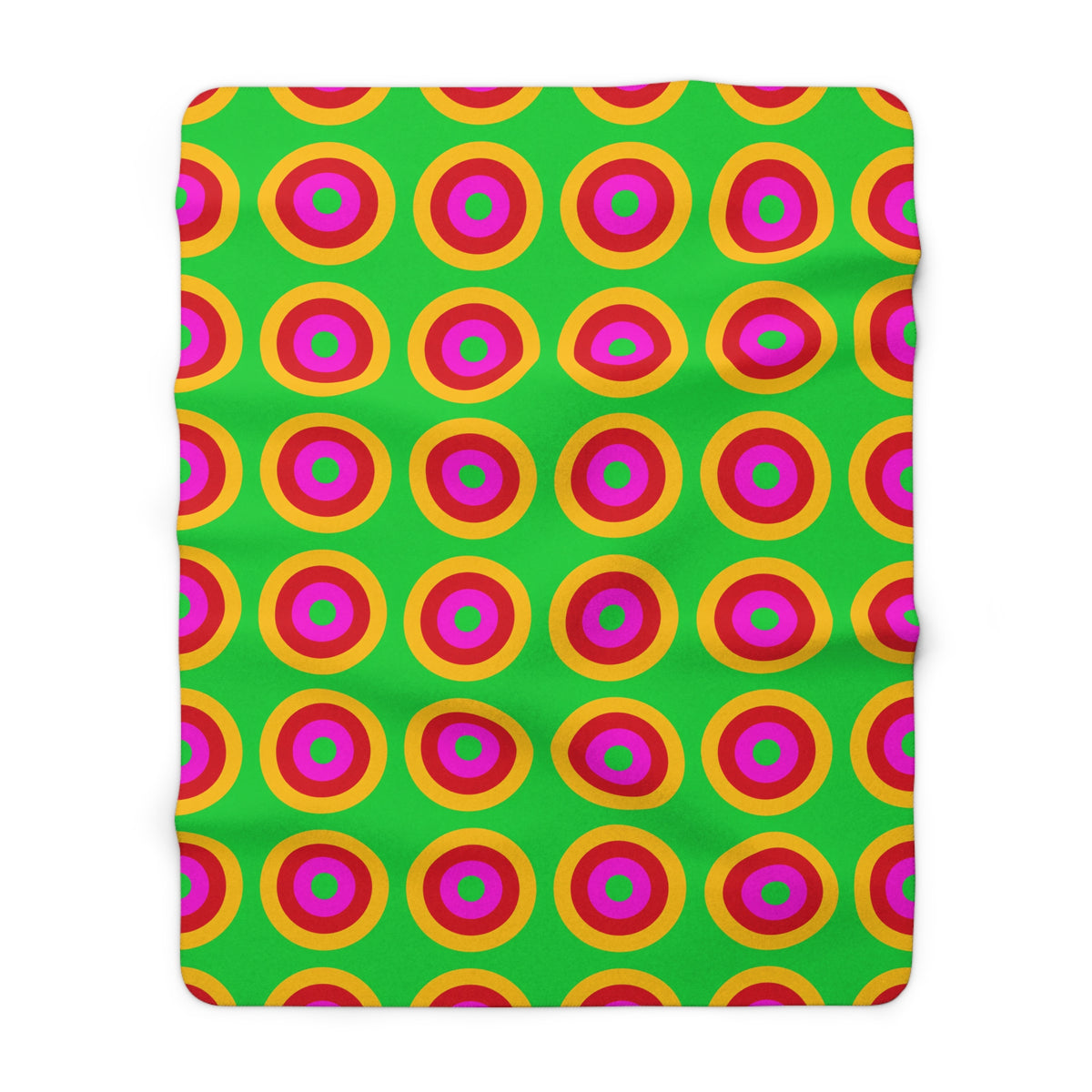 Giant Op-Art Jewel Rings Sherpa Fleece Blanket – Op-Art Concentric Circles Pattern