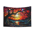 Sunset Dream Tree Wall Tapestry – Surreal Dreamscape Art