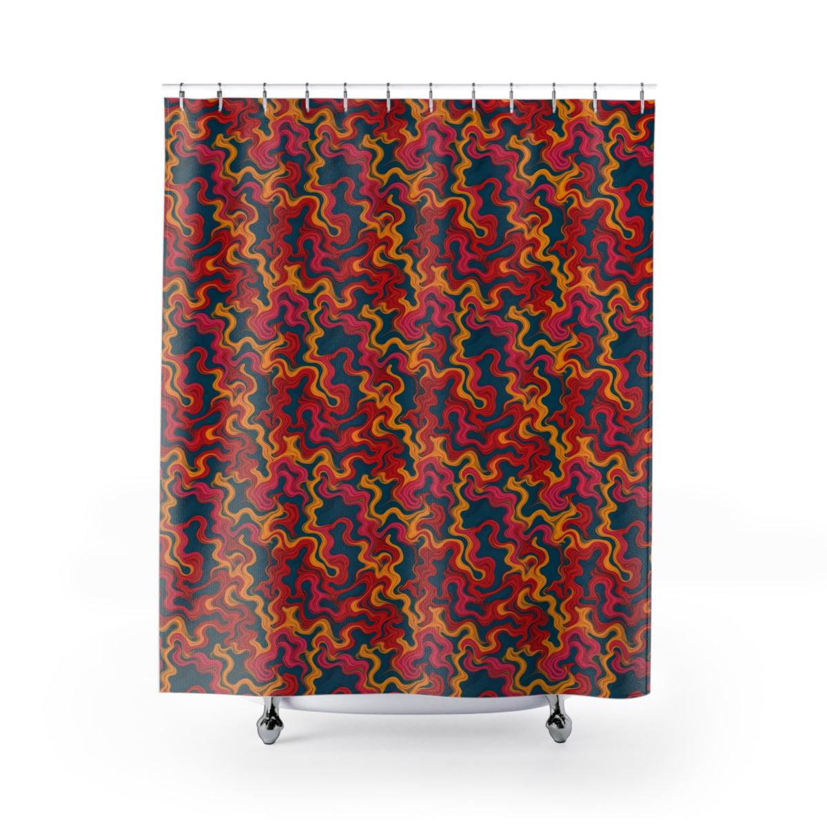 Ripple Thread Drift Shower Curtain – Suminagashi Pattern