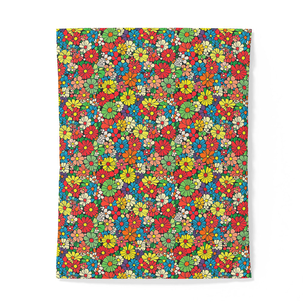 Flower Power Daisies Cotton Duvet Cover – Retro Floral Pattern
