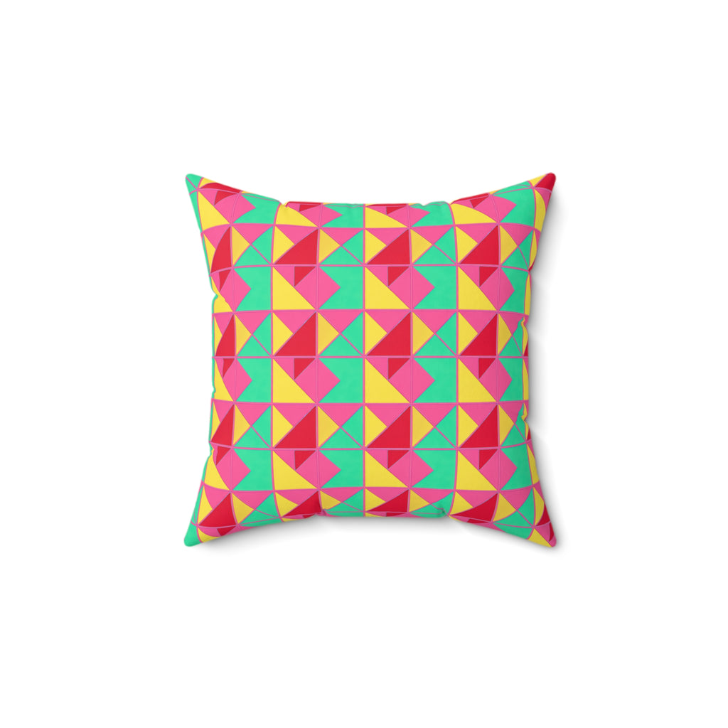 Jewel Block Quilt Faux Suede Cushion – Candy Christmas