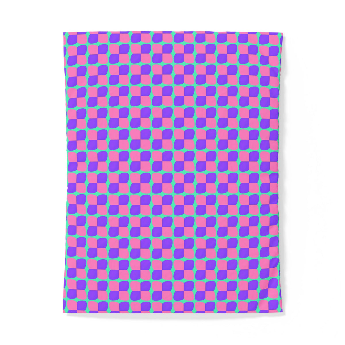 Bold Bulge Checker Cotton Duvet Cover – Candy Pastel on Grape