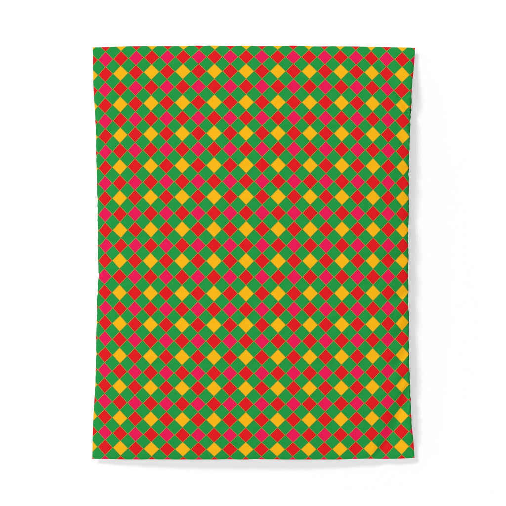 Jewel Harlequin Check Cotton Duvet Cover – Harlequin Geometric Pattern
