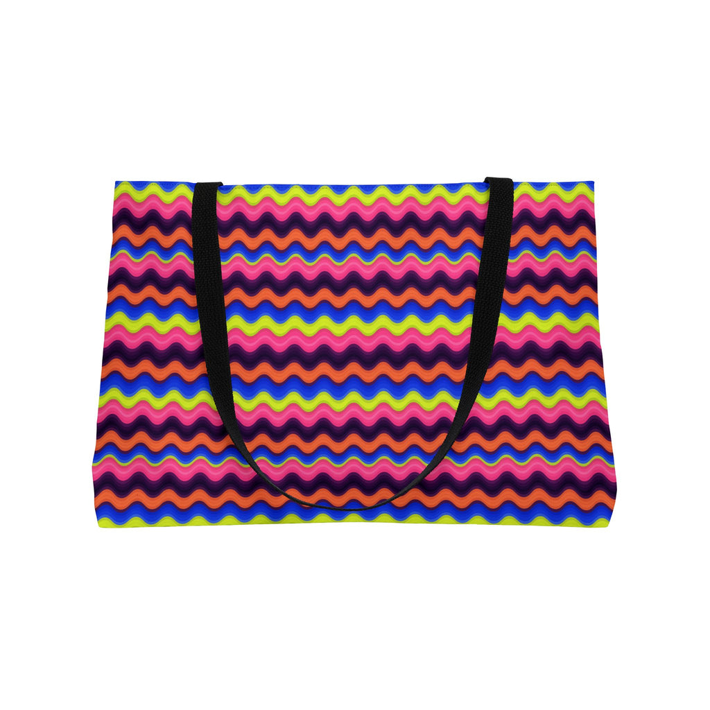 Bold Wave Stripes Weekender Tote Bag – Op-Art Pattern