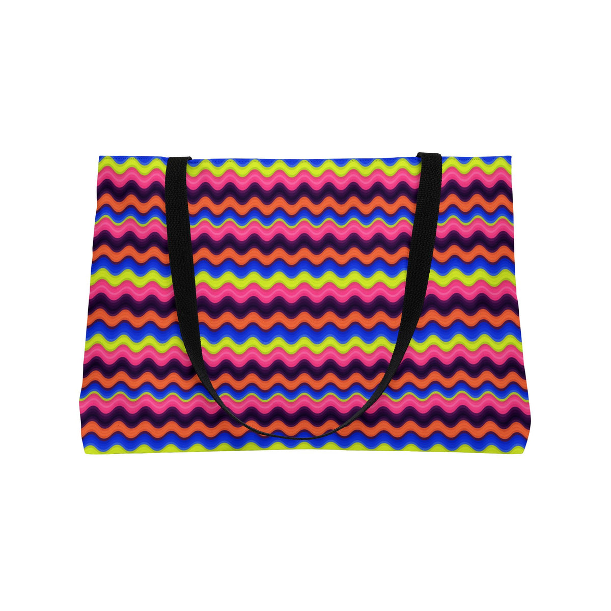 Bold Wave Stripes Weekender Tote Bag – Op-Art Pattern