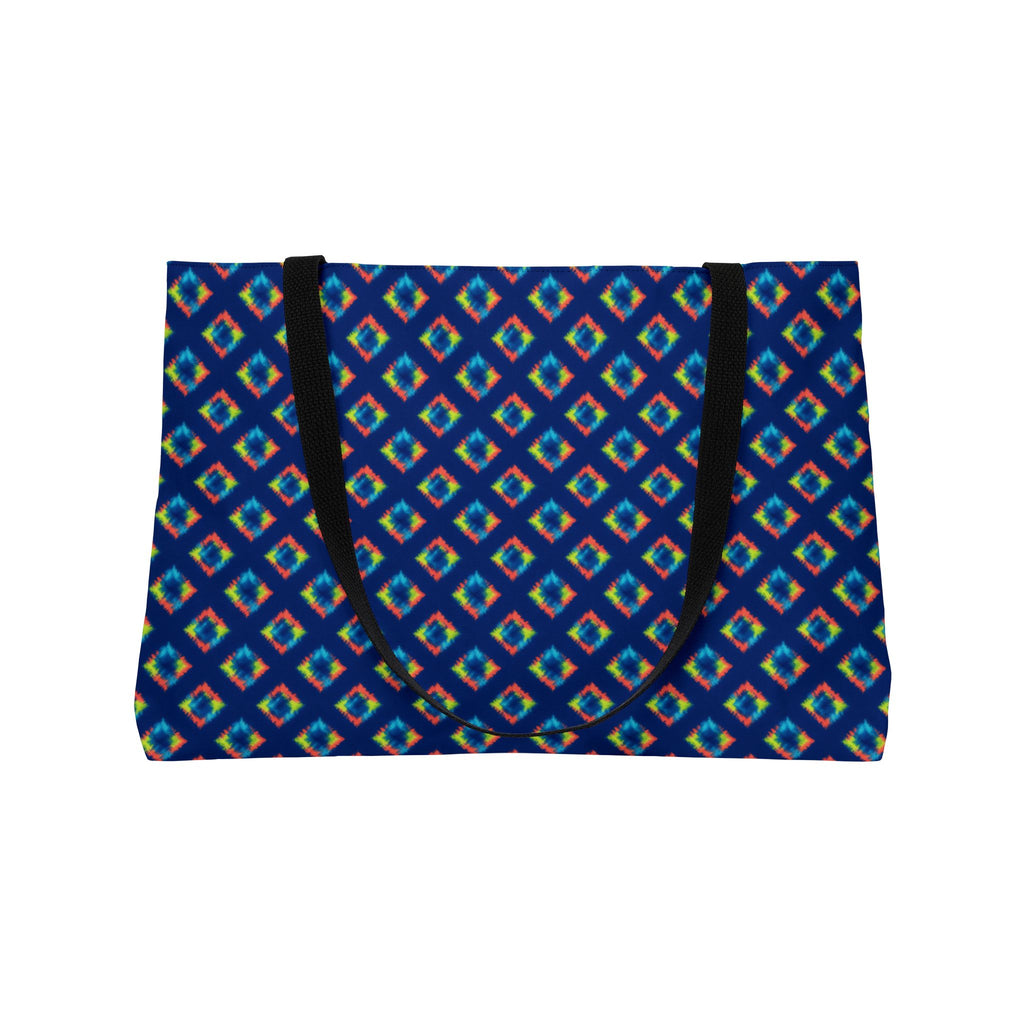 Itajime Neon Grid Weekender Tote Bag – Shibori Dye Pattern