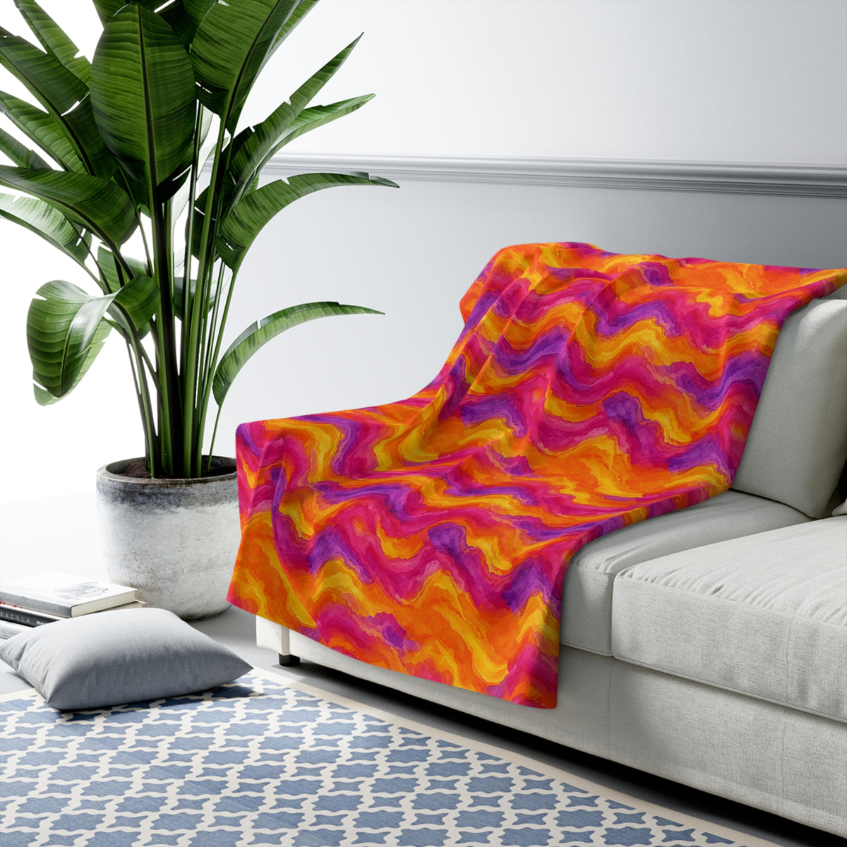 Ombre Wash Bands Sherpa Fleece Blanket – Ombre Wash Pattern