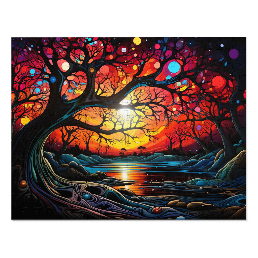 Sunset Dream Tree Jigsaw Puzzle with Tin – Surreal Dreamscape Art