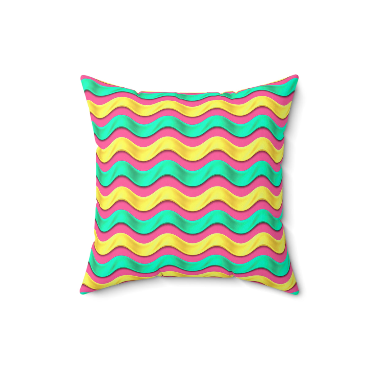 Satin Wave Bands Faux Suede Cushion – Candy Christmas