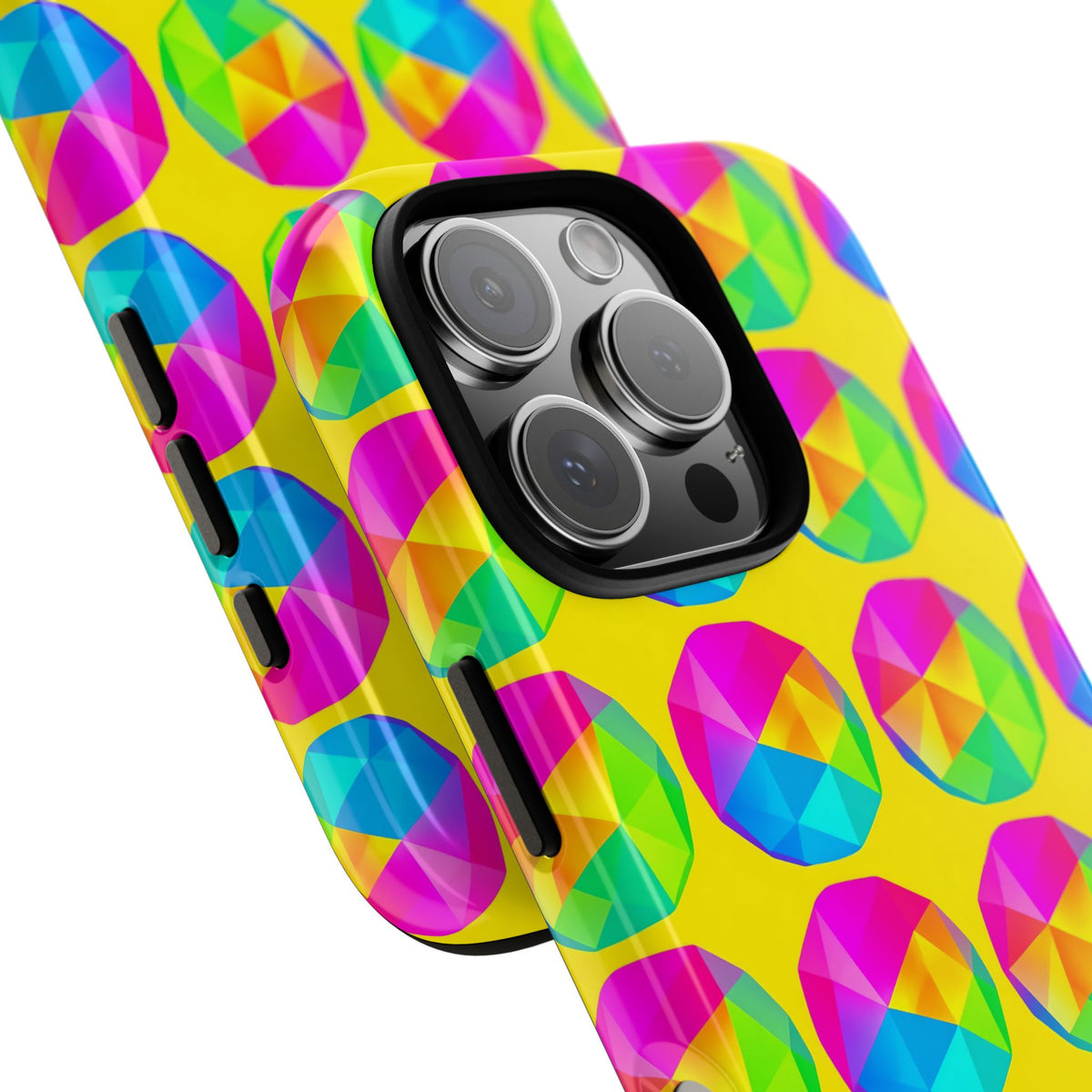 Holo Pebble Prisms Tough Phone Case – Iridescent Geometric Pattern