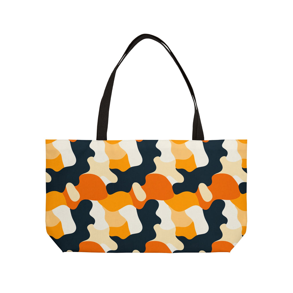 Orange Blob Camo Weekender Tote Bag – Abstract Shapes Pattern