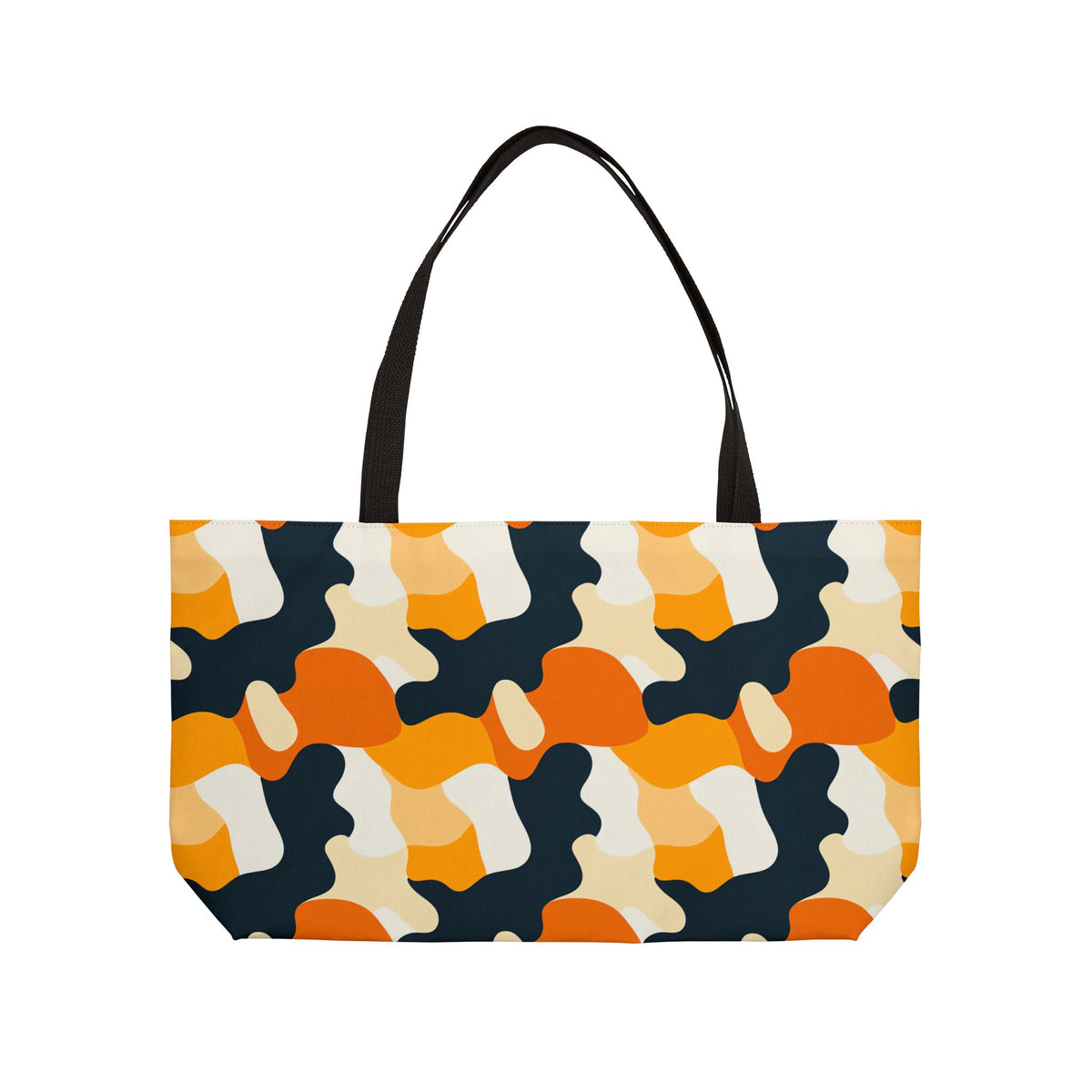 Orange Blob Camo Weekender Tote Bag – Abstract Shapes Pattern