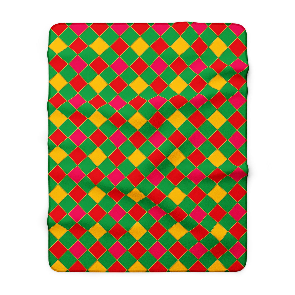 Jewel Harlequin Check Sherpa Fleece Blanket – Harlequin Geometric Pattern