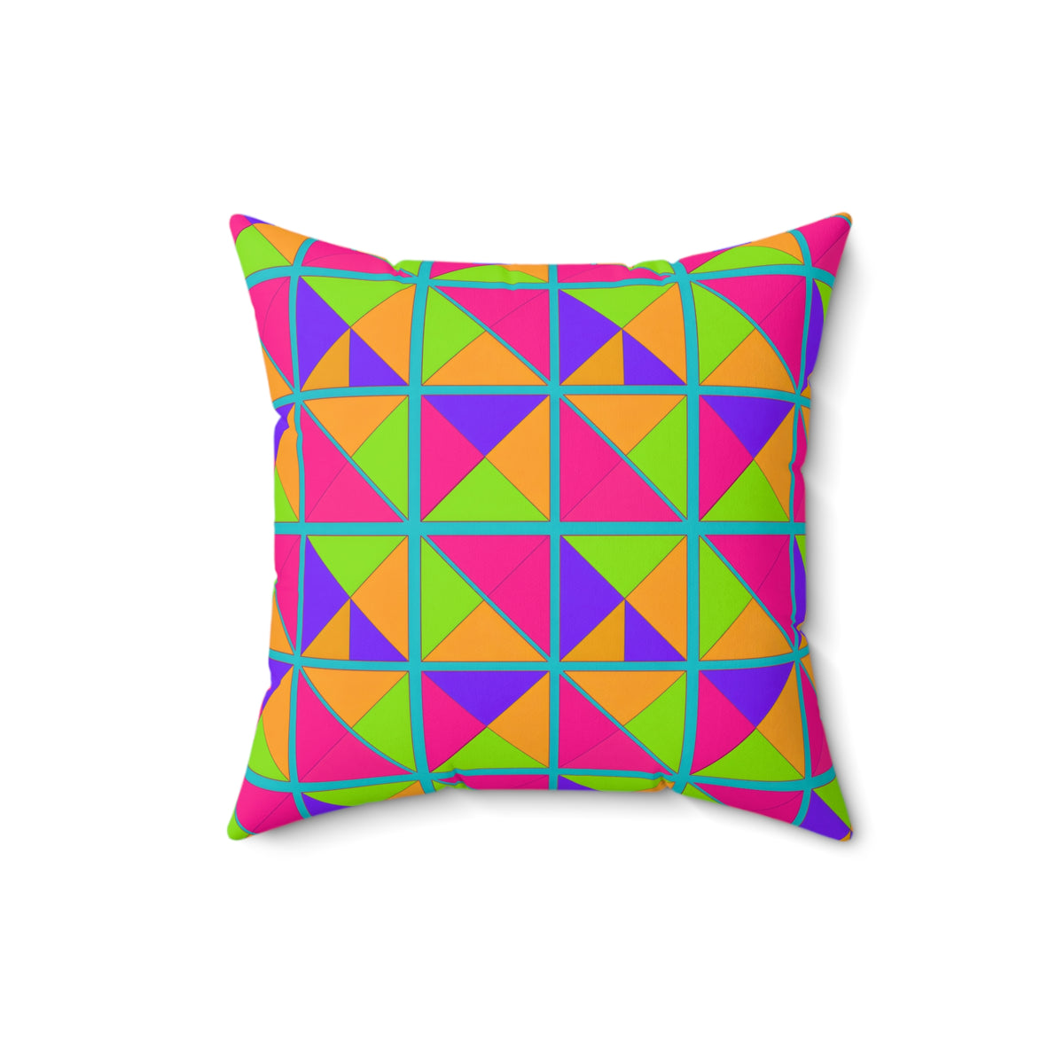 Split Square Fiesta Faux Suede Cushion – Tropical Punch