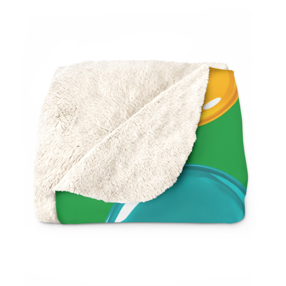 Giant Candy Glass Discs Sherpa Fleece Blanket – Glossy Candy Glass Pattern