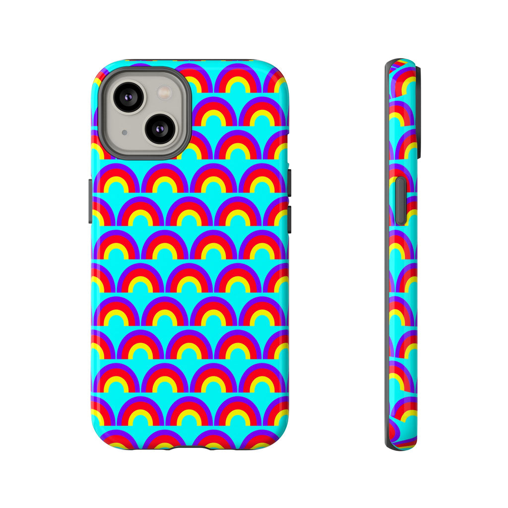 Chromatic Scallop Ripple Tough Phone Case – Op-Art Scallops Pattern