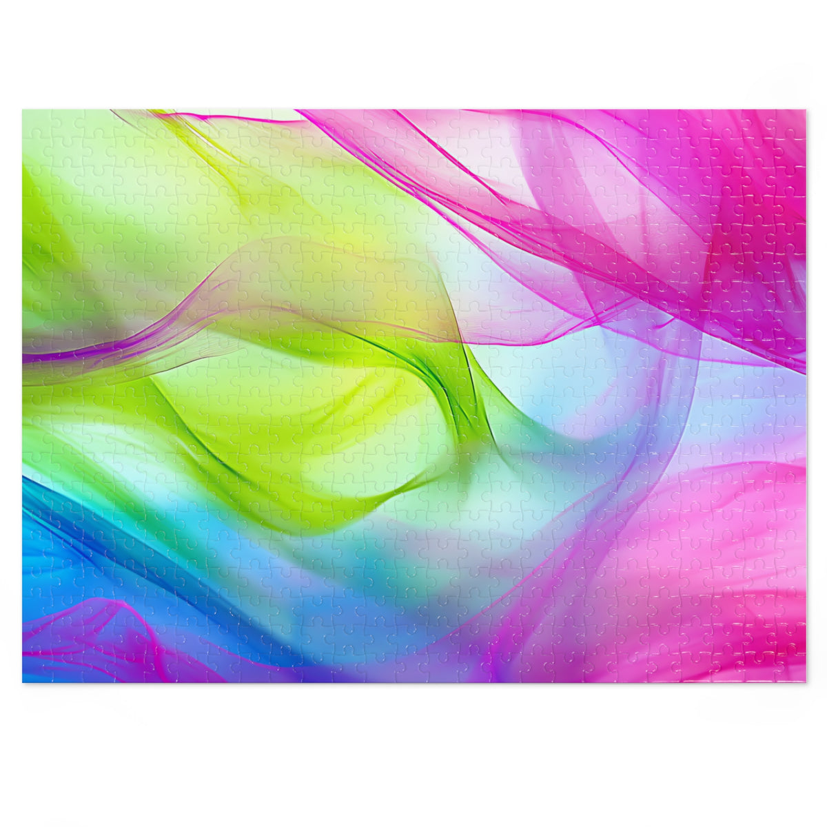 Silk Smoke Waves Jigsaw Puzzle with Tin – Flowing Abstract Art