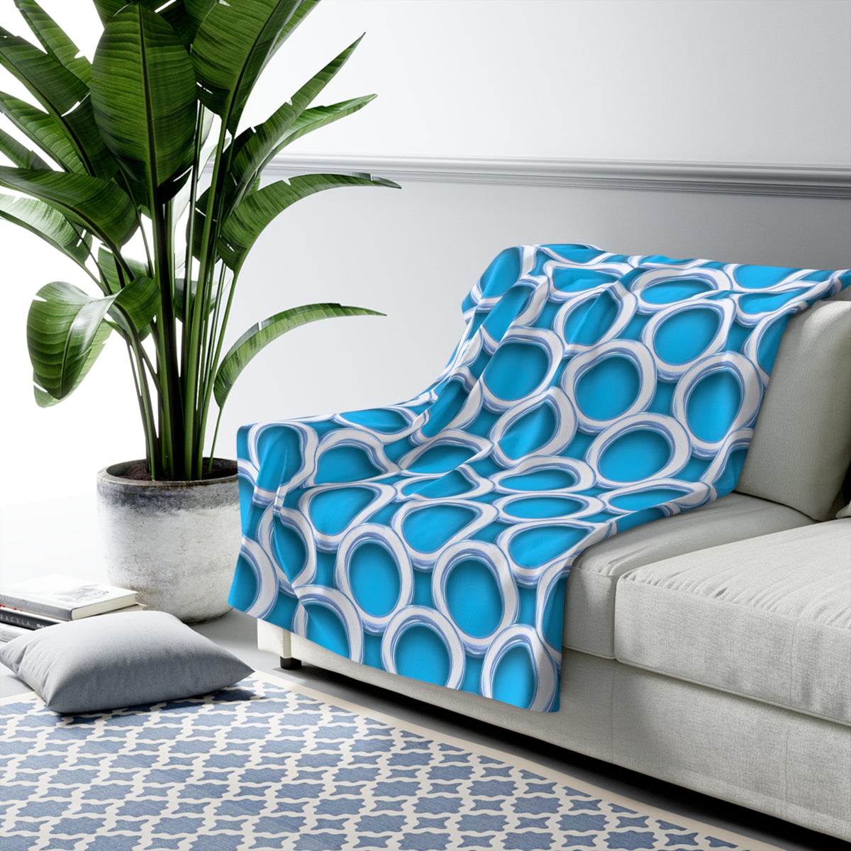 Big Gold Ring Weave Sherpa Fleece Blanket – Ice Jewel