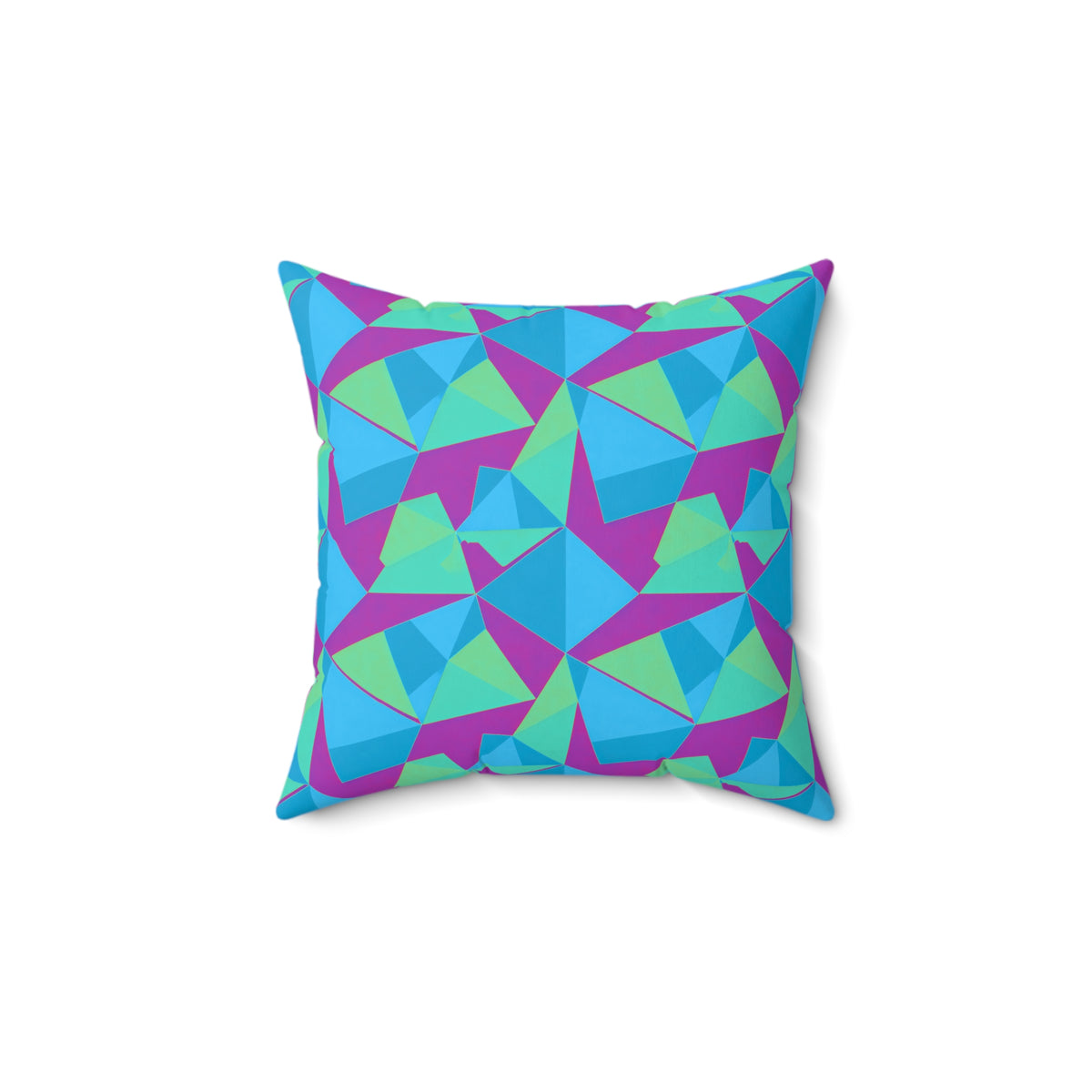 Faceted Panels Faux Suede Cushion – Ice Jewel