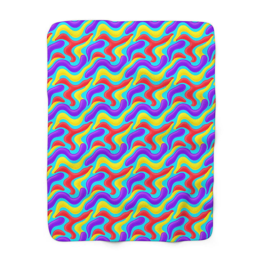 Liquid Band Ripple Sherpa Fleece Blanket – Op-Art Fluid Bands Pattern